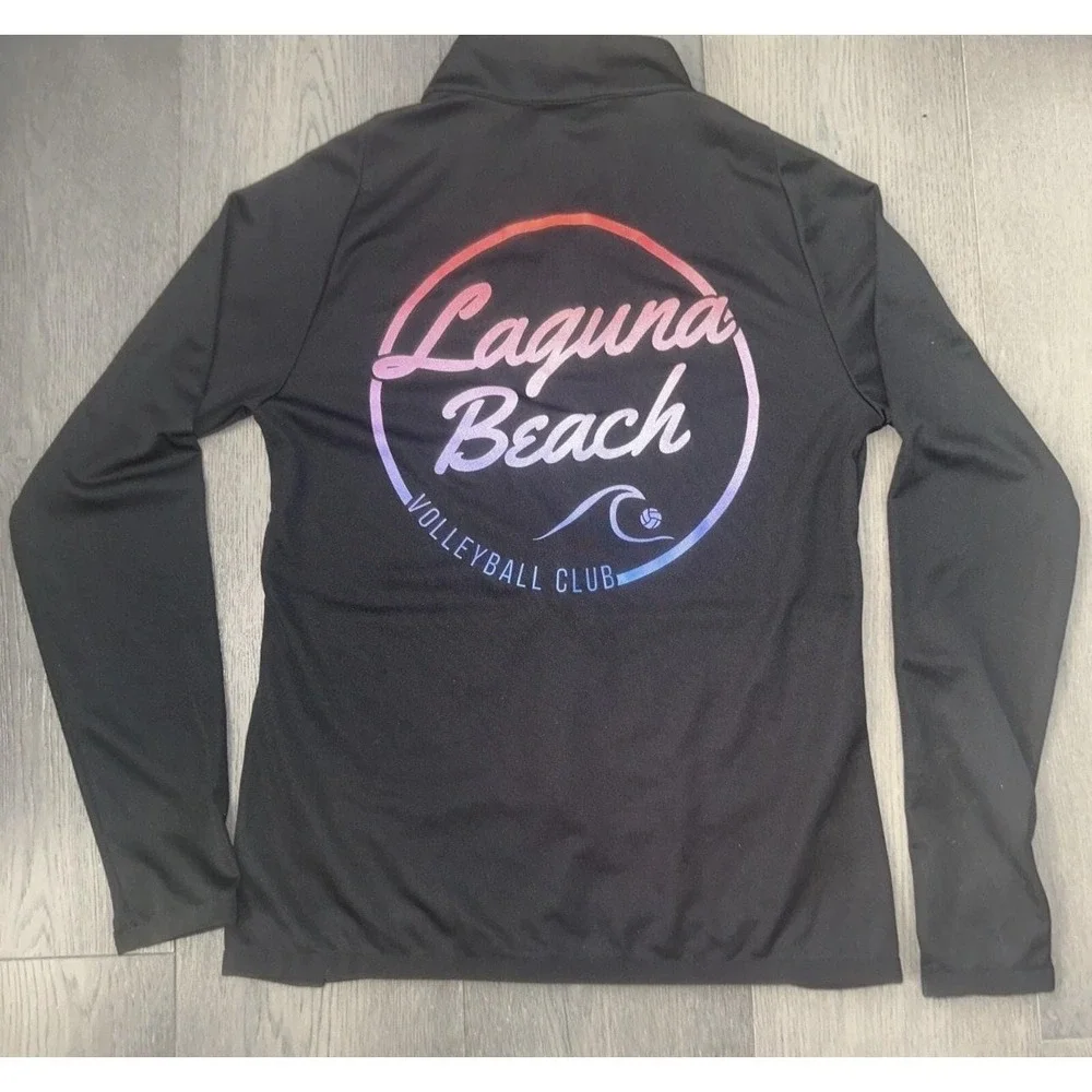 Nike Dri-FIT Track Jacket Womens‎ XS Black Laguna Beach Volleyball Club Full Zip